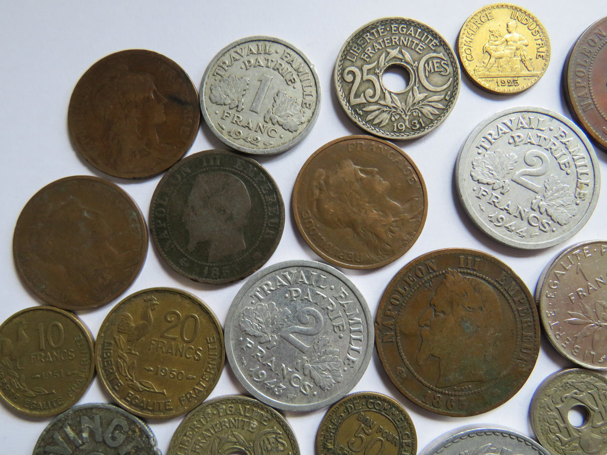 A Good Collection of Old Coins From France 19th-20thC