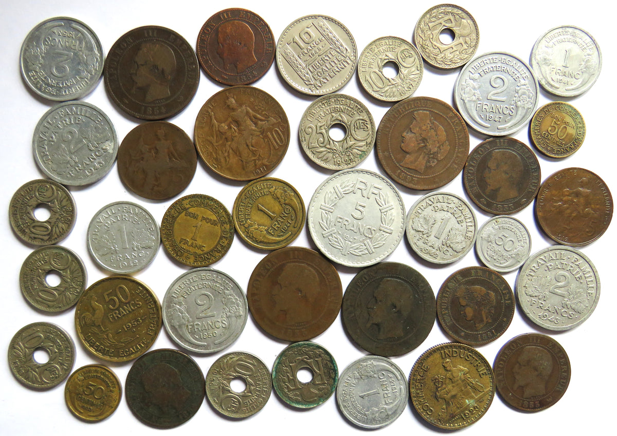 A Good Collection of Old Coins From France 19th-20thC