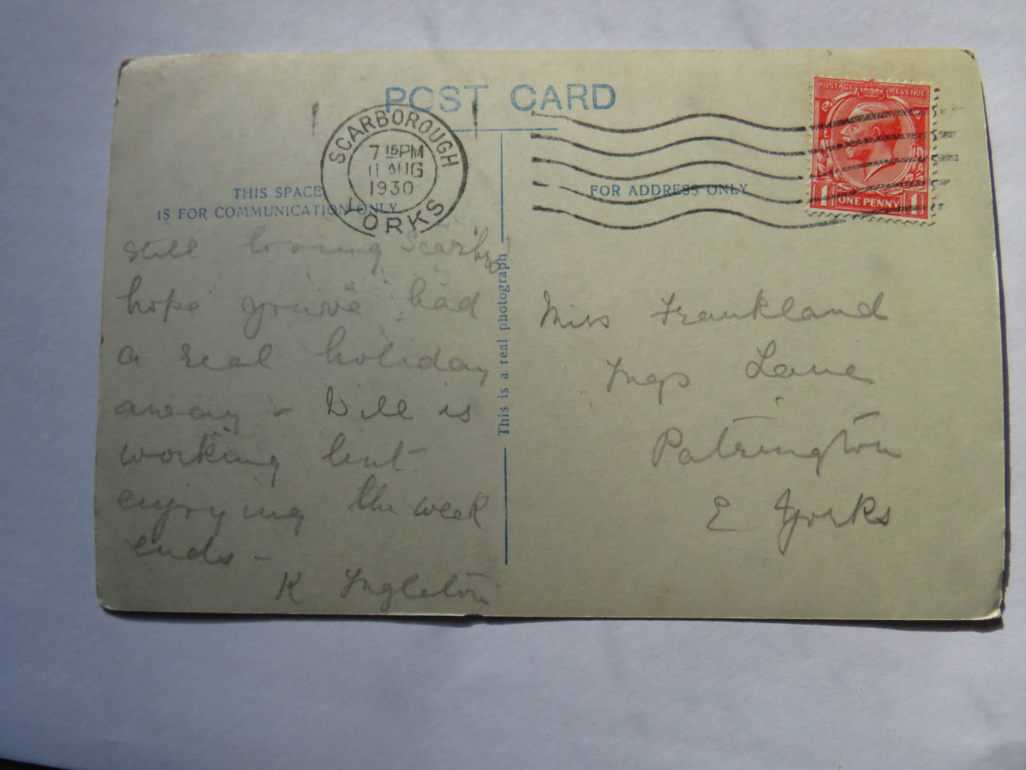 Vintage Postcard of Illuminations, Peasholme Lake Scarborough 1930