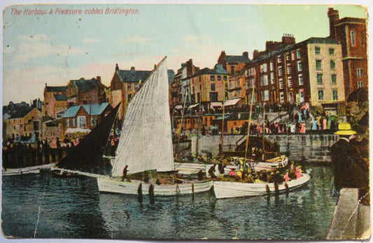 Vintage Postcard of The Harbour & Pleasure Cobles Bridlington