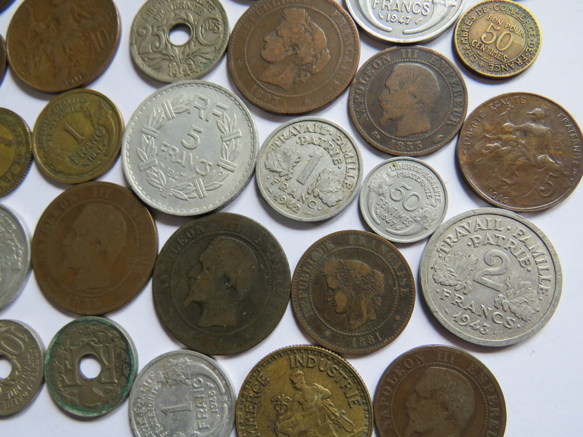 A Good Collection of Old Coins From France 19th-20thC