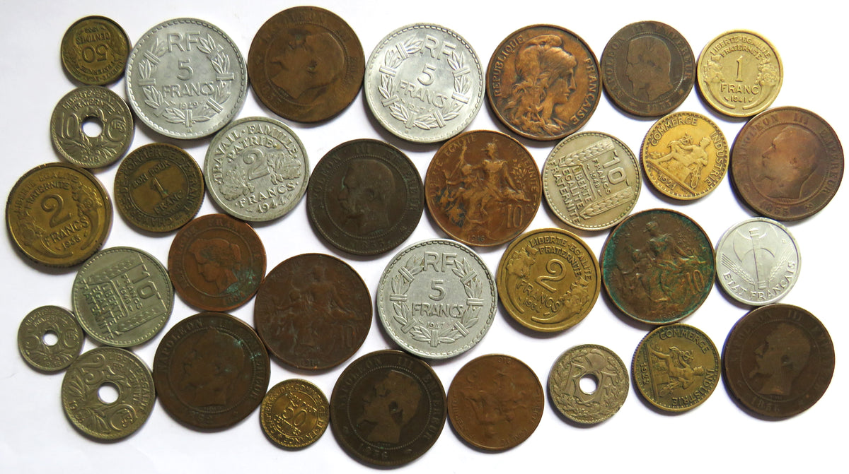 A Good Collection of Old Coins From France 19th-20thC