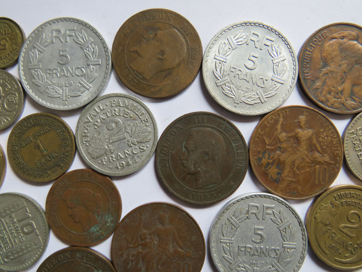 A Good Collection of Old Coins From France 19th-20thC