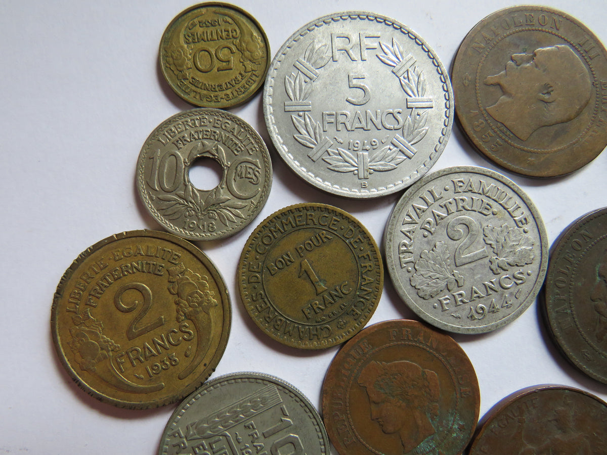 A Good Collection of Old Coins From France 19th-20thC