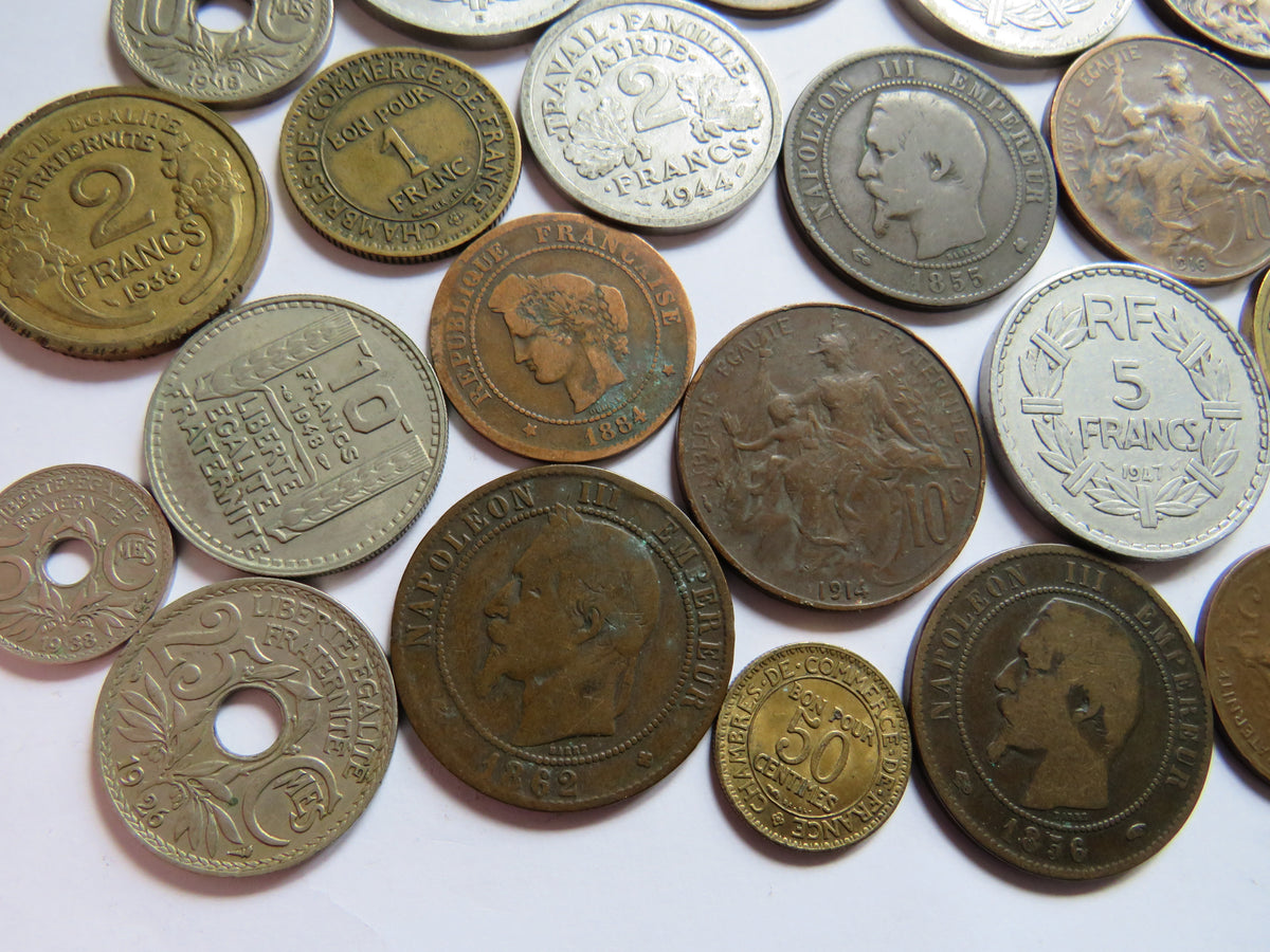 A Good Collection of Old Coins From France 19th-20thC