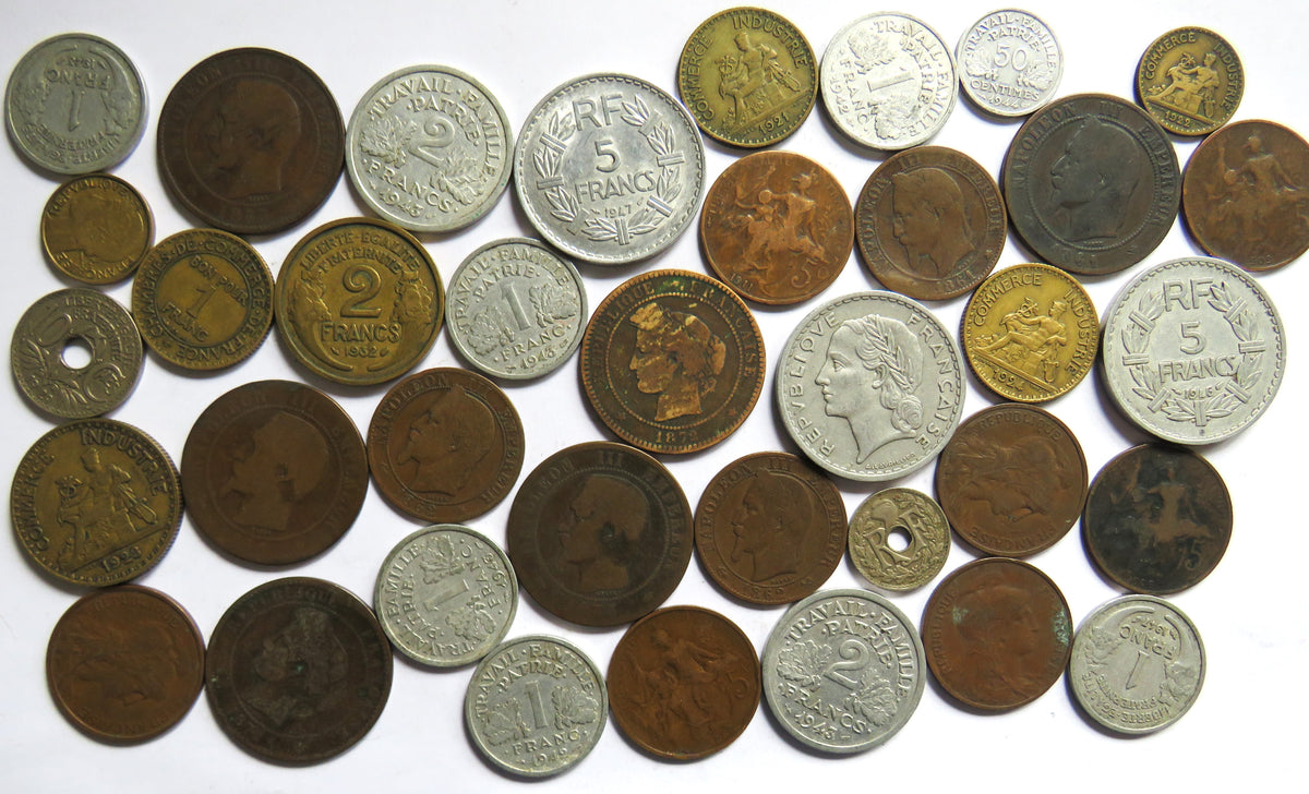 A Good Collection of Old Coins From France 19th-20thC