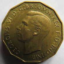 Load image into Gallery viewer, 1937 King George VI Brass Threepence Coin In Higher Grade
