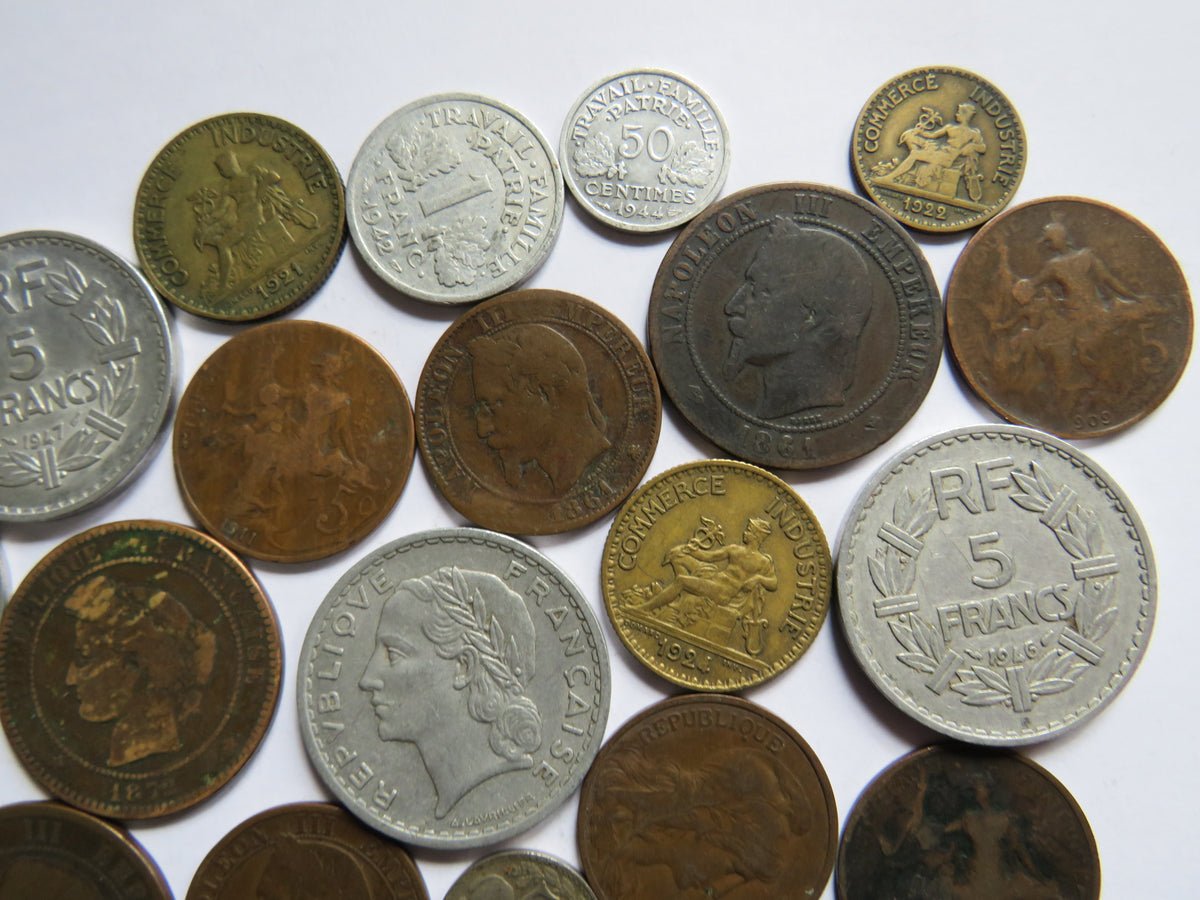 A Good Collection of Old Coins From France 19th-20thC