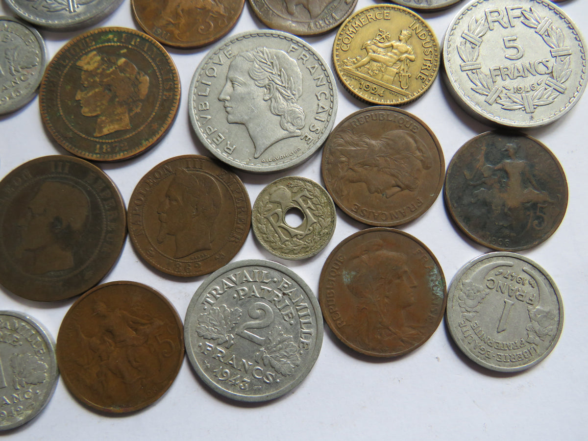 A Good Collection of Old Coins From France 19th-20thC