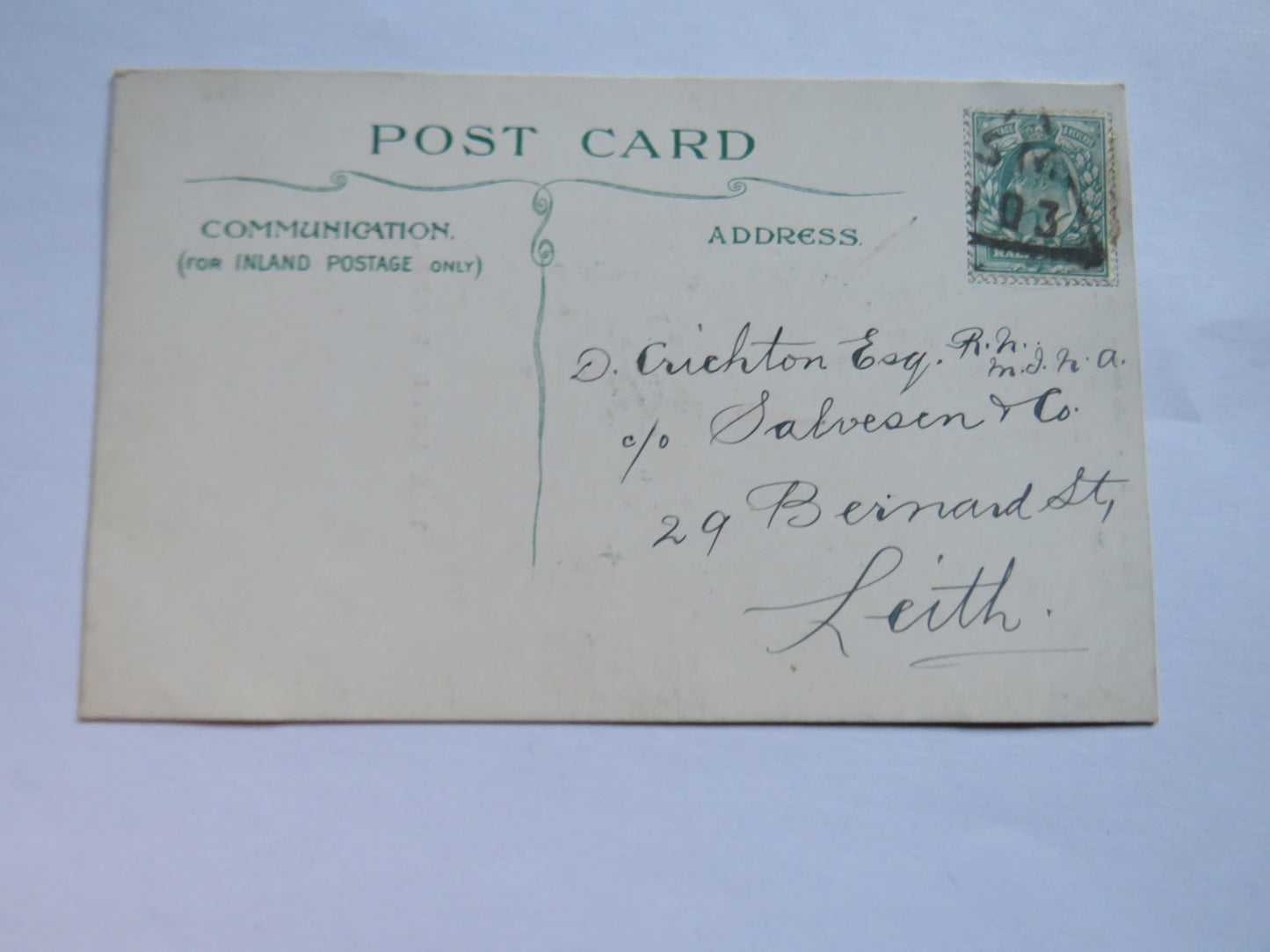 Antique Postcard "The Book Worm" 1903 R.M. Williamson & Son Edinburgh