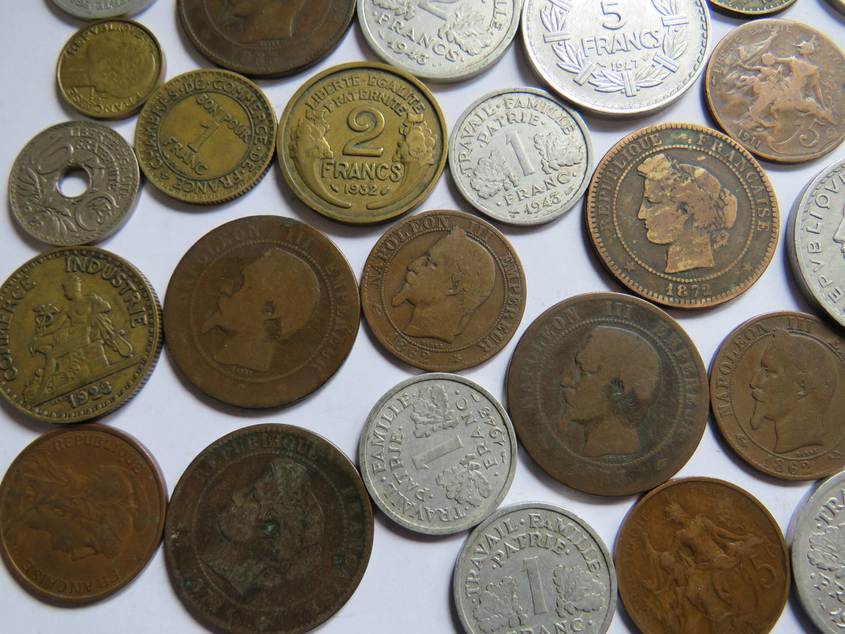 A Good Collection of Old Coins From France 19th-20thC