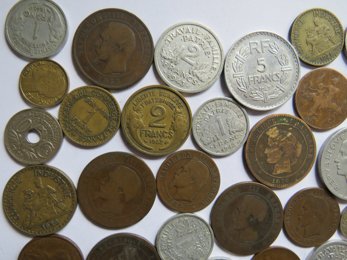 A Good Collection of Old Coins From France 19th-20thC