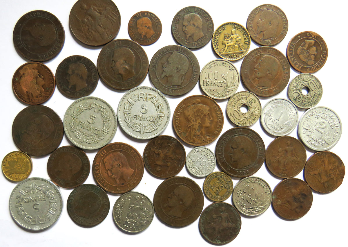 A Good Collection of Old Coins From France 19th-20thC