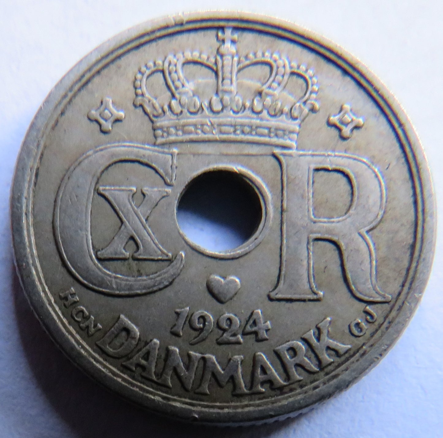 1924 Denmark 10 Ore Coin