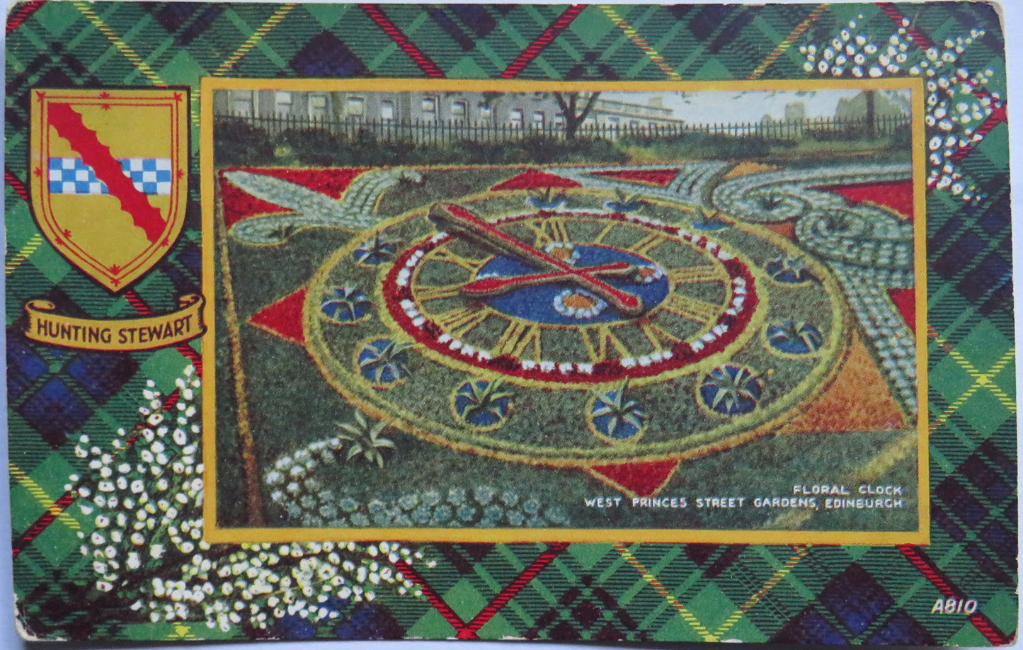 Vintage Postcard of West Princess Street Gardens, Edinburgh Hunting Stewart Tartan