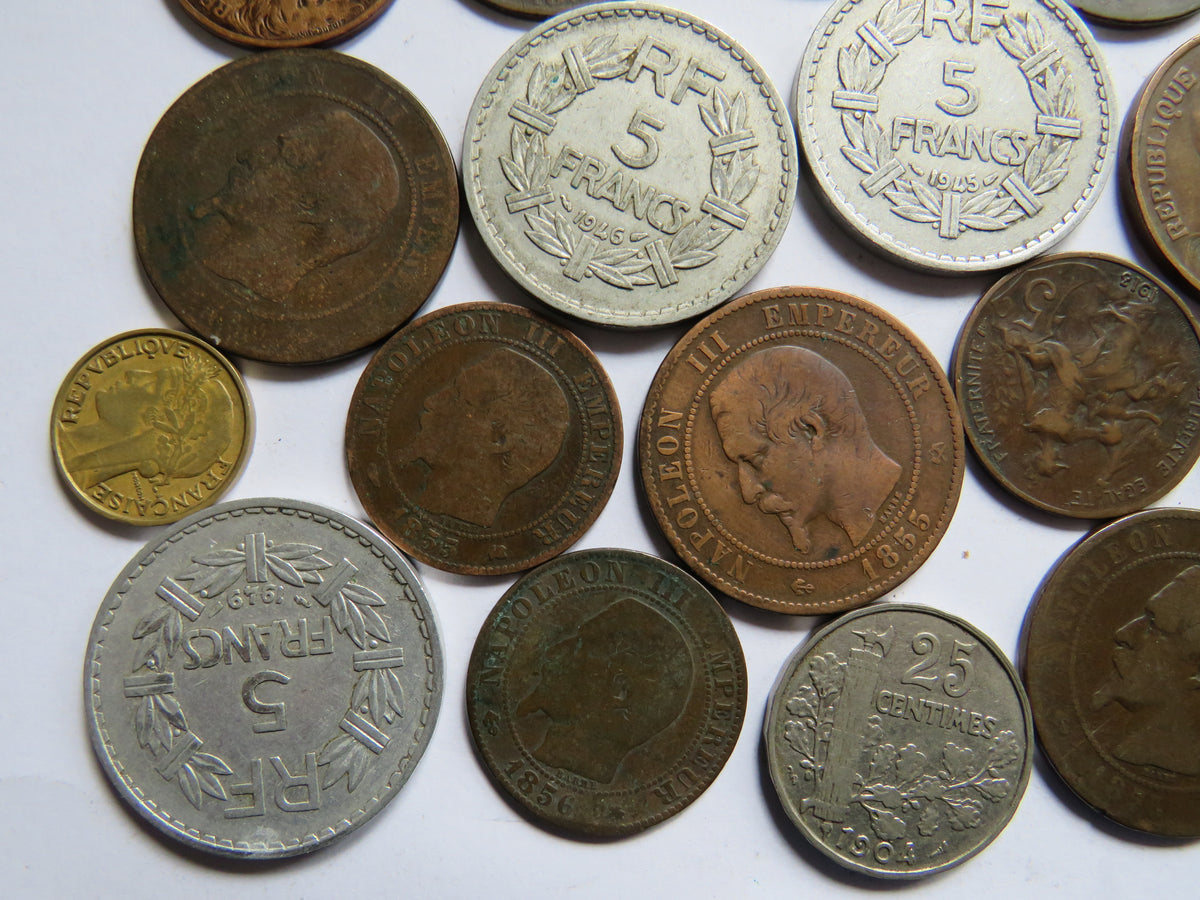 A Good Collection of Old Coins From France 19th-20thC
