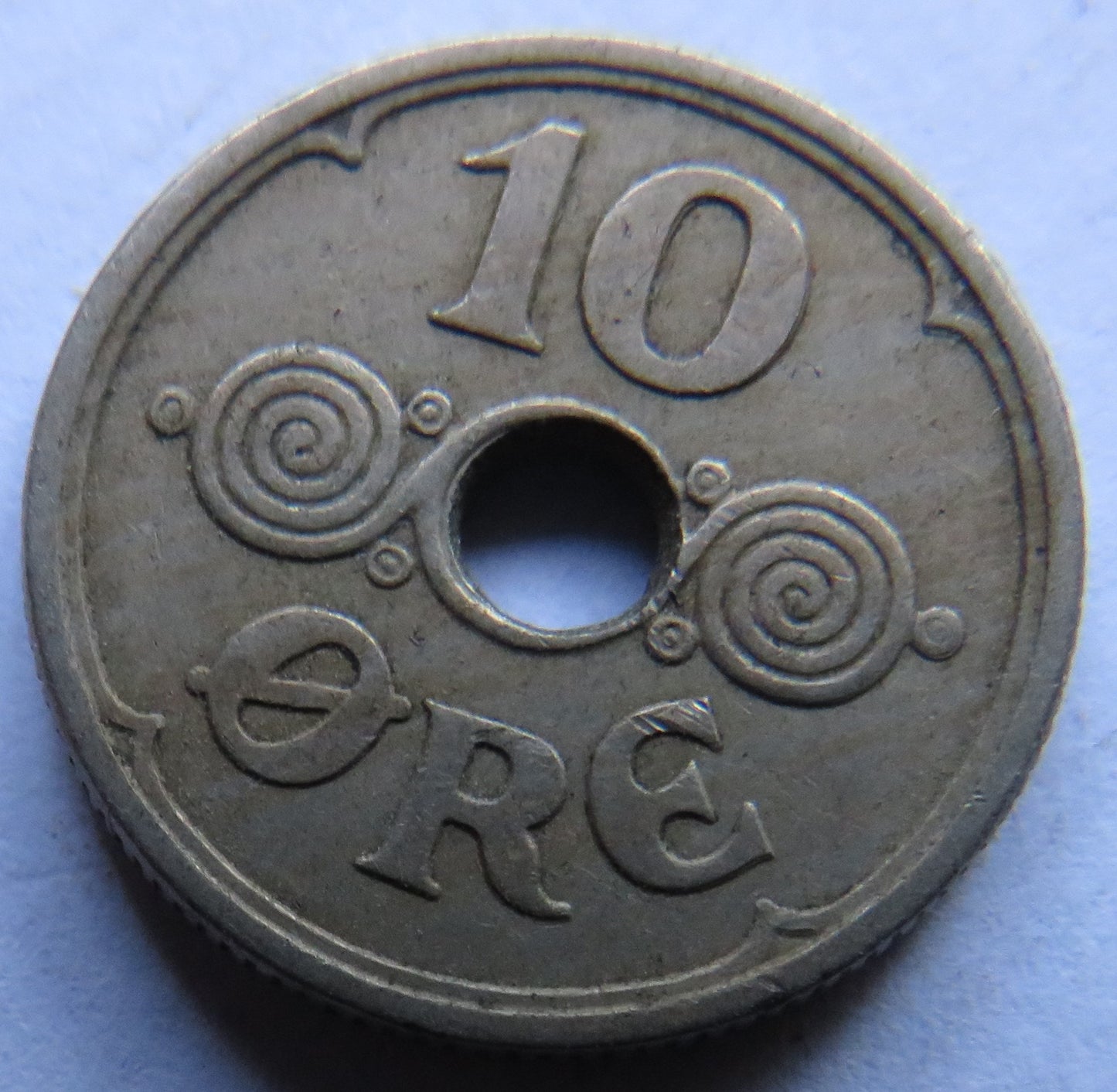 1924 Denmark 10 Ore Coin