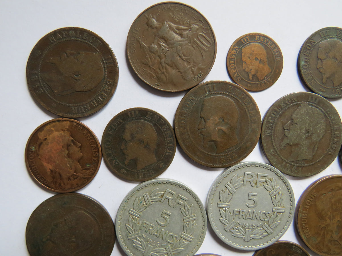 A Good Collection of Old Coins From France 19th-20thC