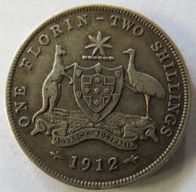 Load image into Gallery viewer, 1912 King George V Australia One Florin / Two Shillings Coin
