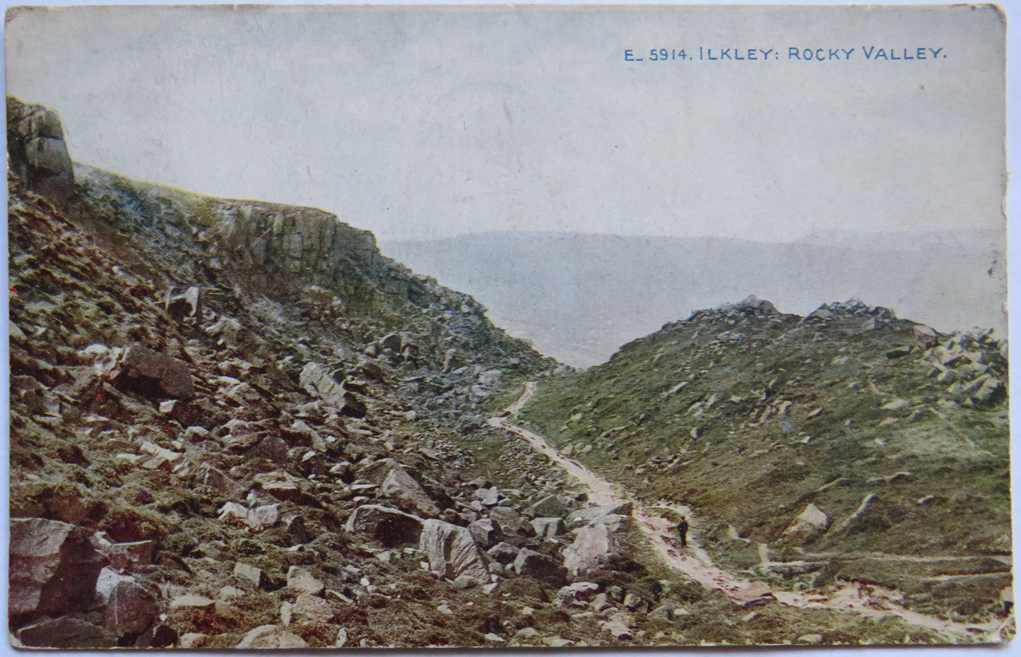 Vintage Postcard of Ilkley:  Rocky Valley 1929