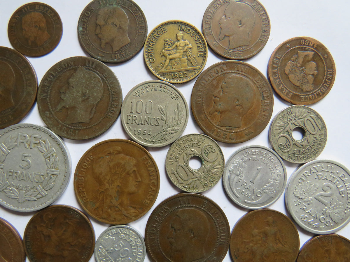 A Good Collection of Old Coins From France 19th-20thC