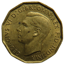 Load image into Gallery viewer, 1941 King George VI Brass Threepence Coin In Higher Grade
