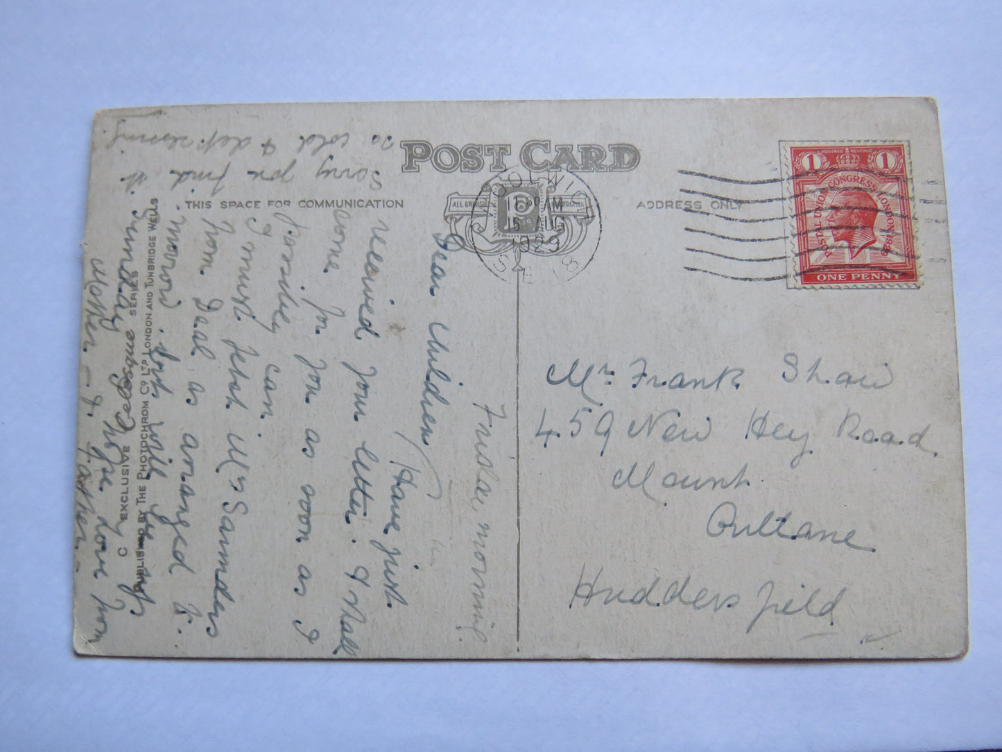 Vintage Postcard of Ilkley:  Rocky Valley 1929