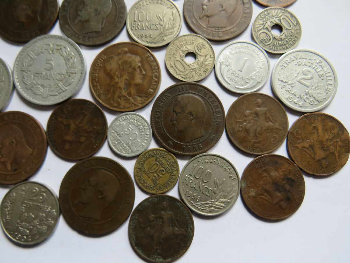 A Good Collection of Old Coins From France 19th-20thC