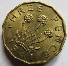 Load image into Gallery viewer, 1941 King George VI Brass Threepence Coin In Higher Grade
