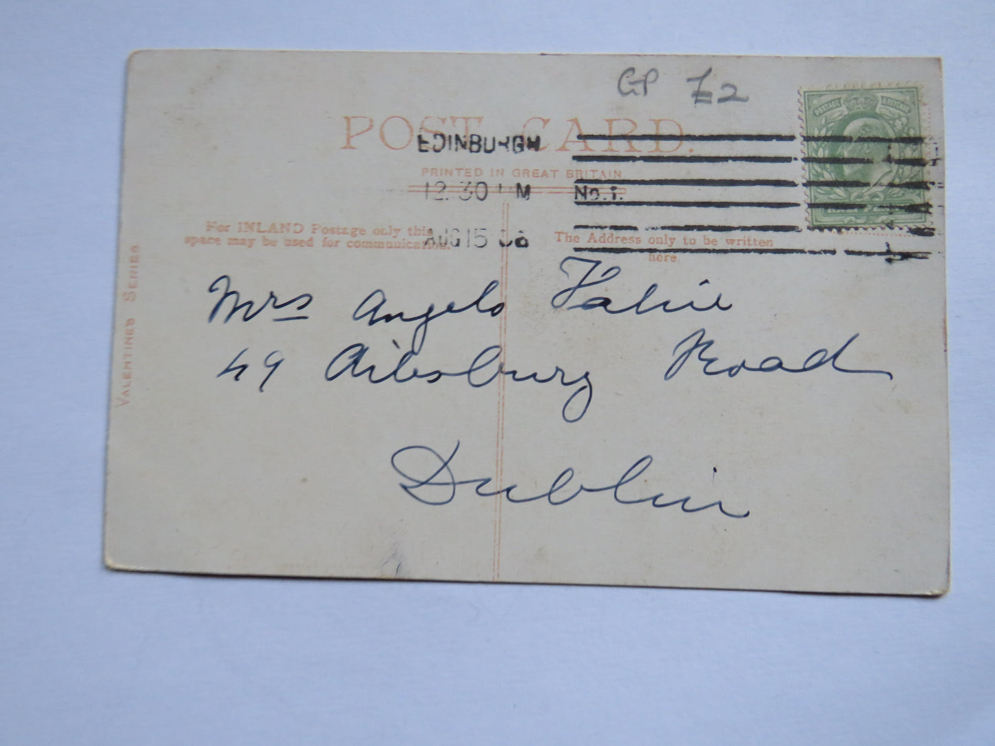 Vintage Postcard of Princess Street, Edinburgh 1906