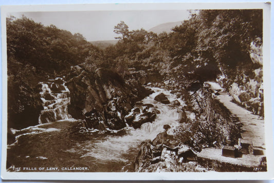 Vintage Postcard of The Falls of Leny, Callander 1943