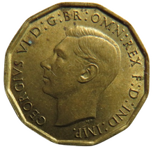 Load image into Gallery viewer, 1942 King George VI Brass Threepence Coin In Higher Grade
