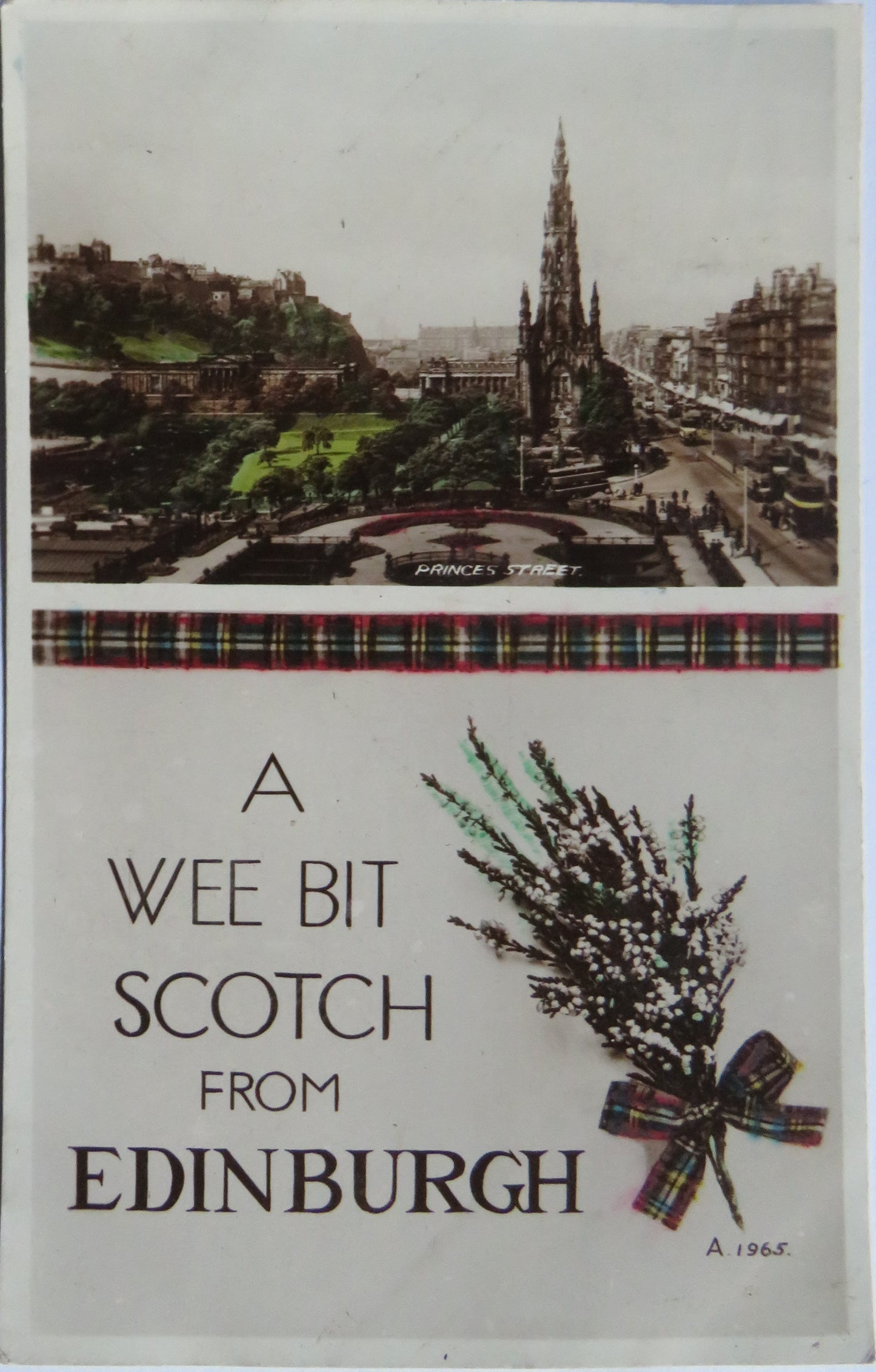Vintage Postcard of A Wee Bit Scotch From Edinburgh 1939