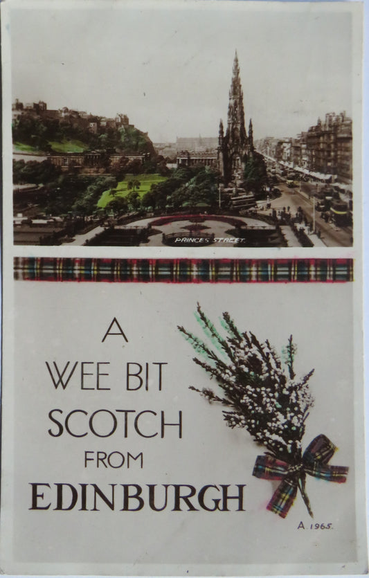 Vintage Postcard of A Wee Bit Scotch From Edinburgh 1939