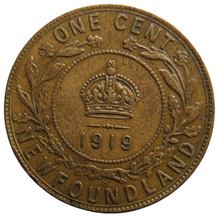 Load image into Gallery viewer, 1919 King George V Newfoundland One Cent Coin
