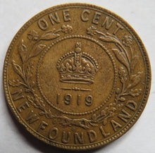 Load image into Gallery viewer, 1919 King George V Newfoundland One Cent Coin
