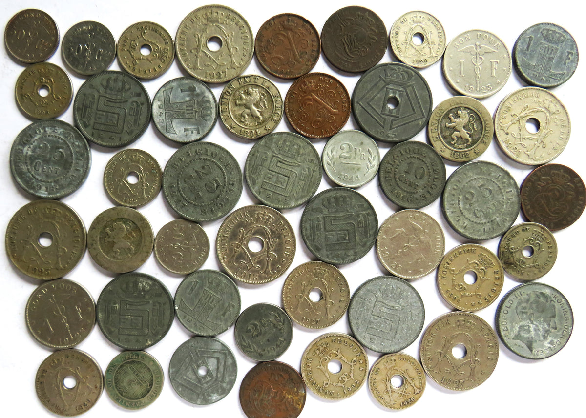 A Good Collection of Old Coins From Belgium 19th-20thC