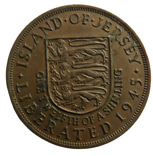 Island of Jersey Liberated 1945 1/12th of a Shilling Coin