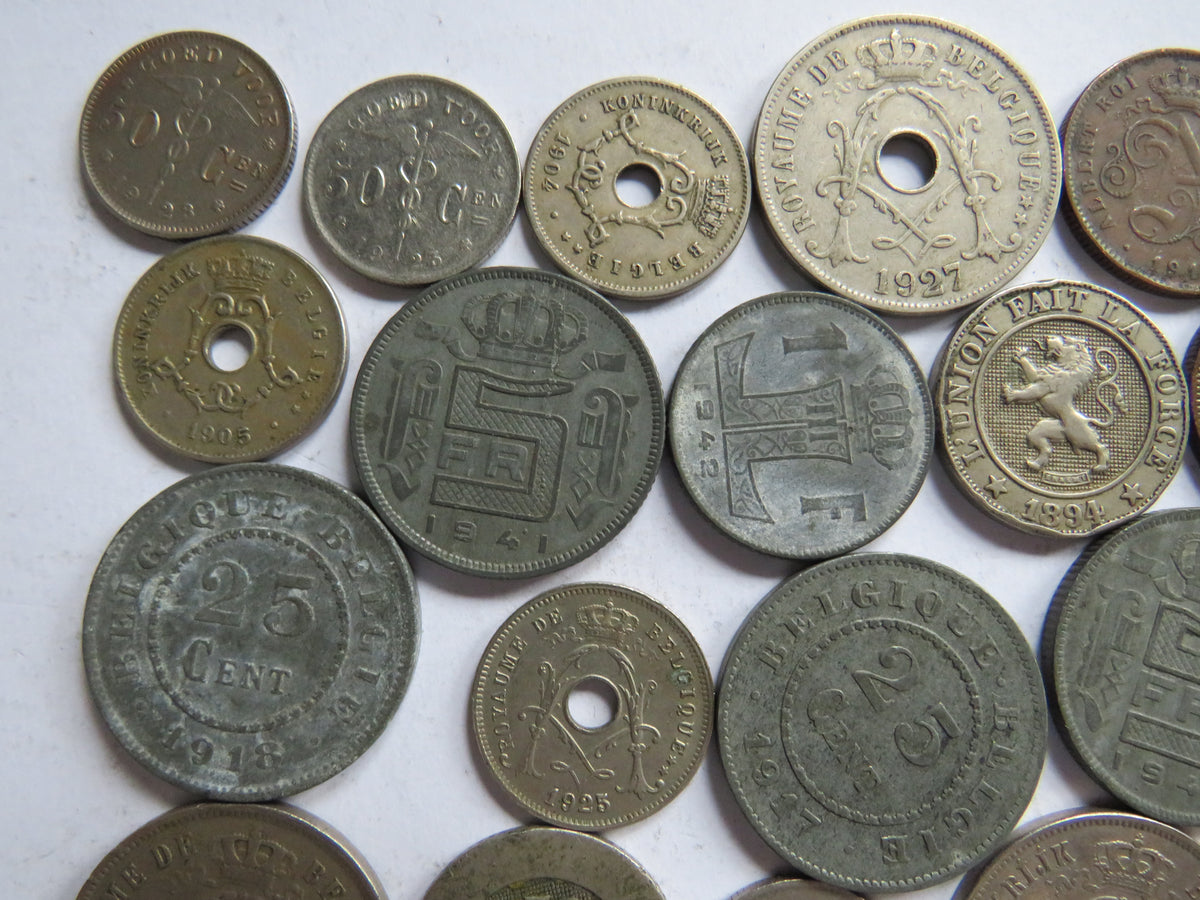 A Good Collection of Old Coins From Belgium 19th-20thC