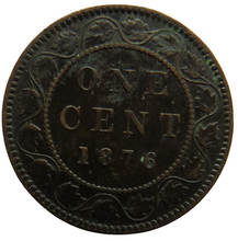 Load image into Gallery viewer, 1876-H Queen Victoria Canada One Cent Coin
