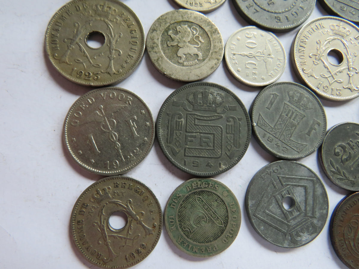 A Good Collection of Old Coins From Belgium 19th-20thC