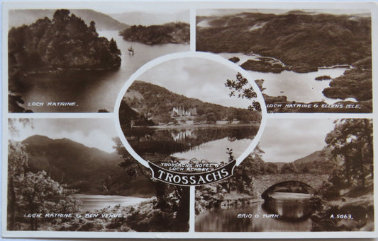 Vintage Postcard of The Trossachs, Multiview Postcard 1948