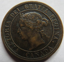 Load image into Gallery viewer, 1876-H Queen Victoria Canada One Cent Coin
