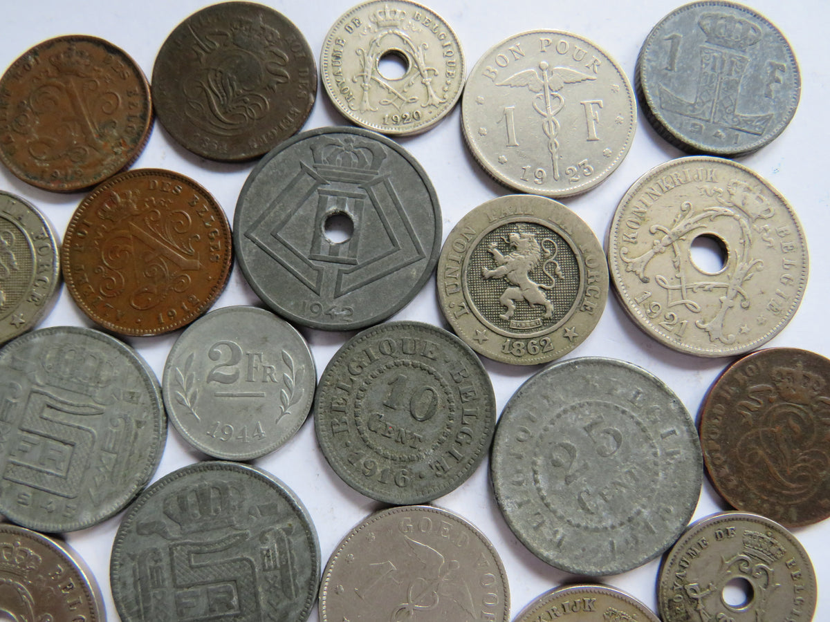 A Good Collection of Old Coins From Belgium 19th-20thC