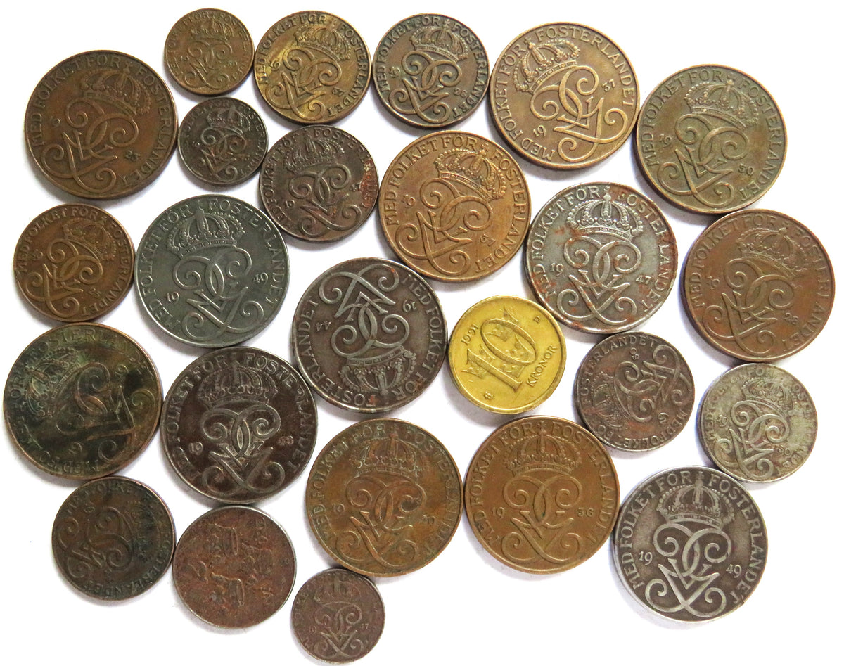 A Good Small Collection of Old Coins From Sweden