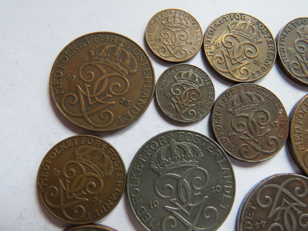 A Good Small Collection of Old Coins From Sweden