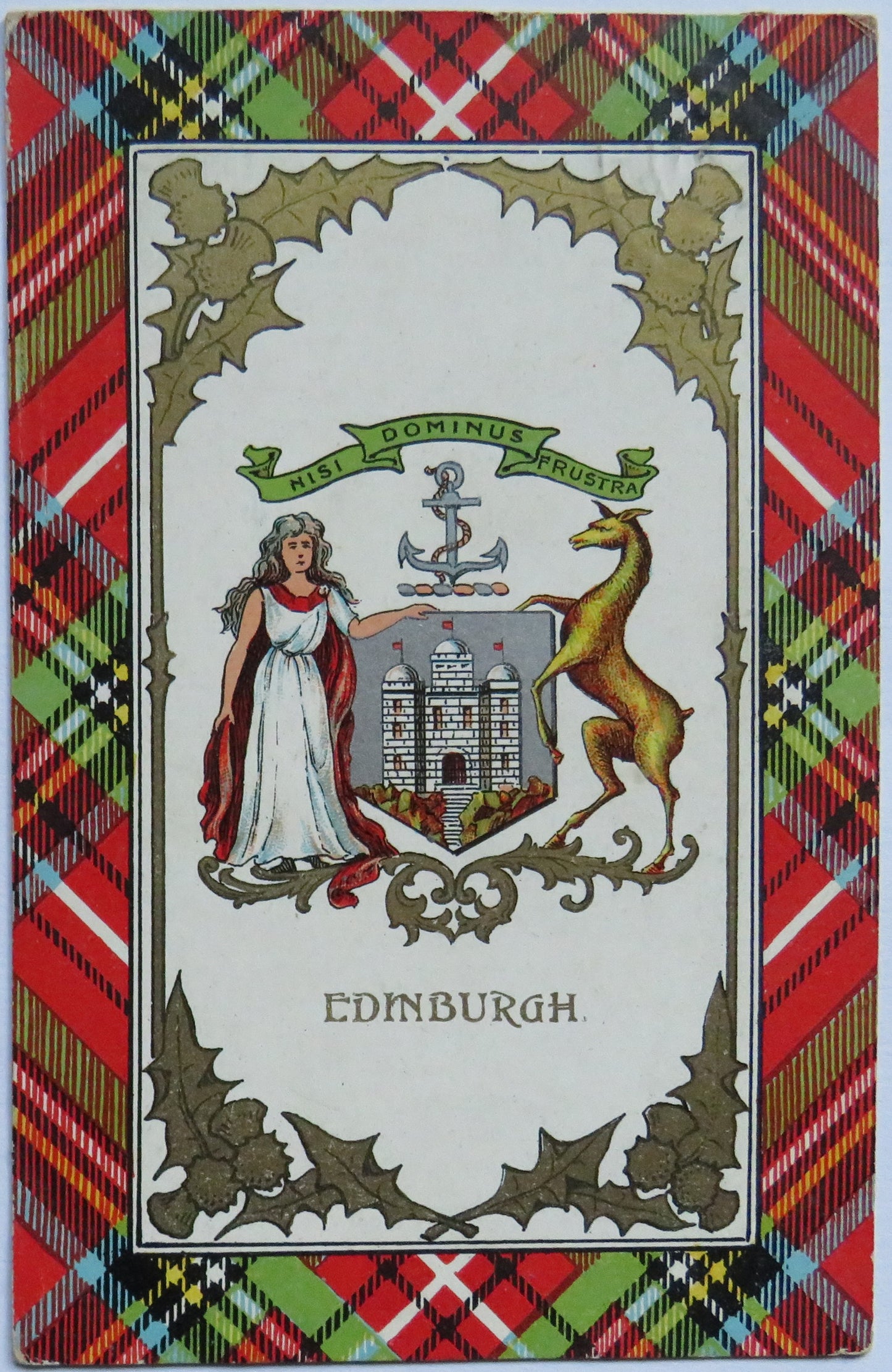 Antique Postcard of Edinburgh Coat of Arms 1905