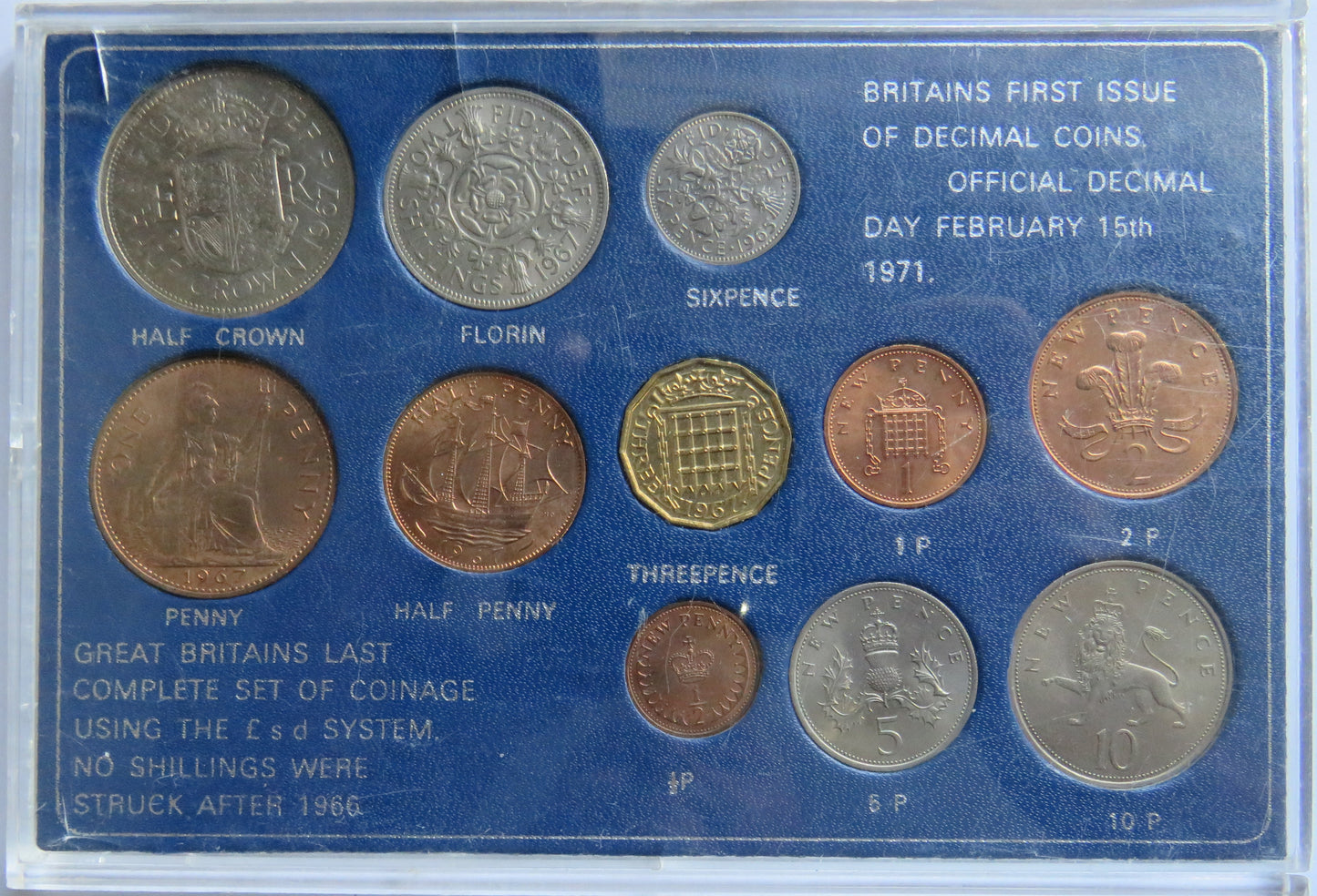 Britain's First Issue of Decimal Coins &amp; Last Pre Decimal Coin Set