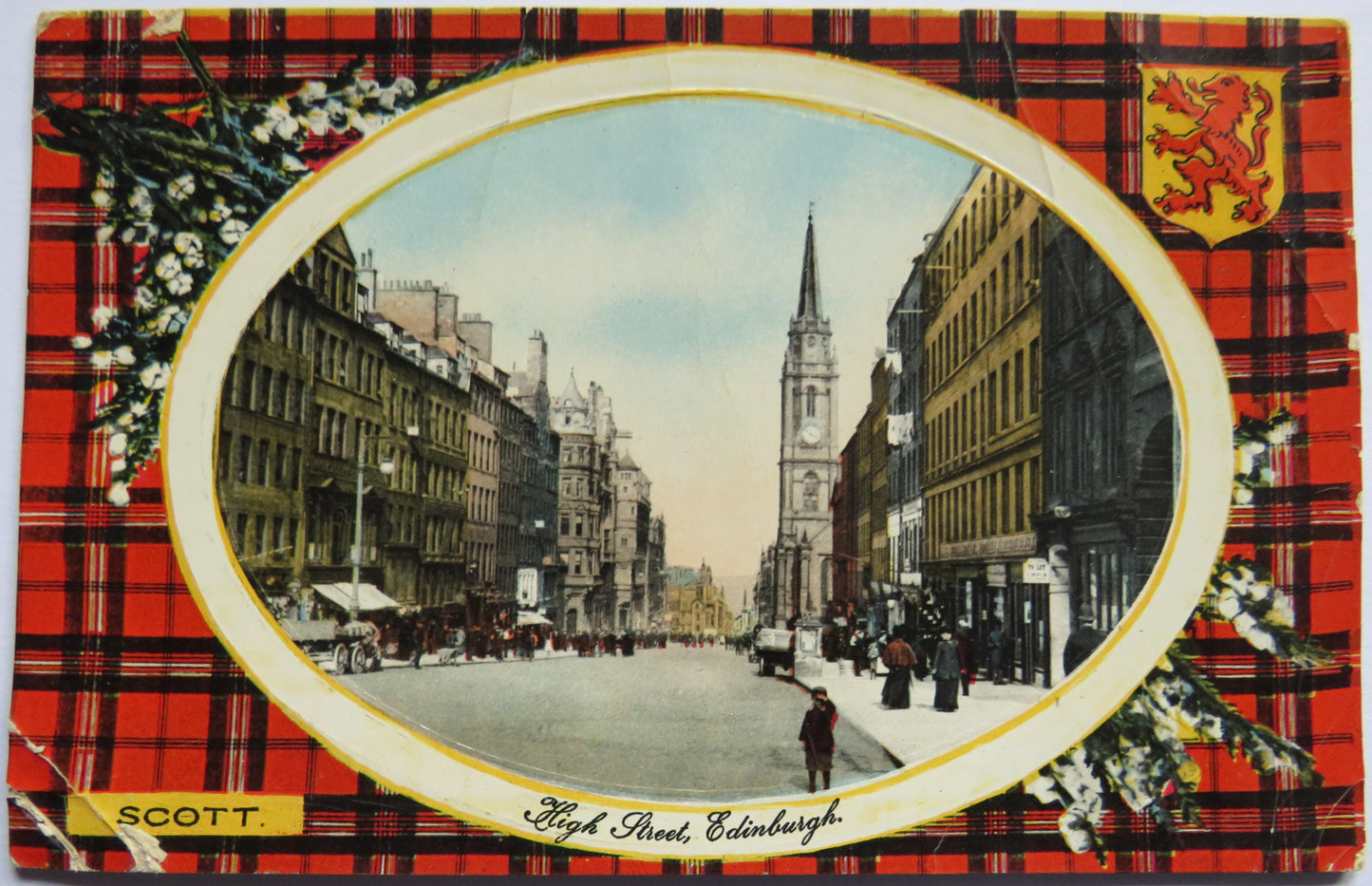 Vintage Postcard of High Street, Edinburgh Scott Tartan