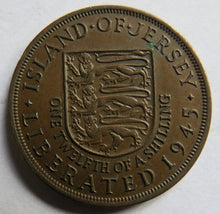 Load image into Gallery viewer, Island of Jersey Liberated 1945 1/12th of a Shilling Coin
